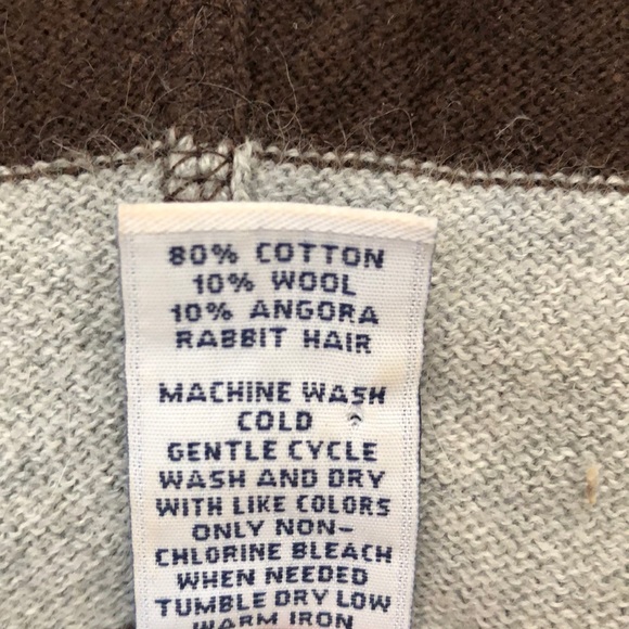 GAP wool blend cozy sweater hoodie long sleeve pullover top brown gray stripe XS - Picture 8 of 8